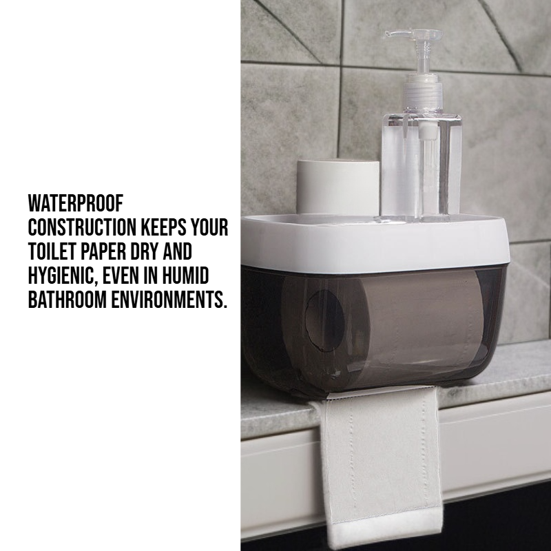 Punch-Free Wall-Mounted Toilet Paper Dispenser – Waterproof Organizer