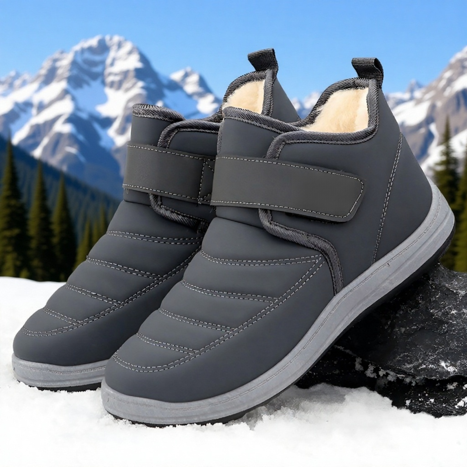 冬用メンズシューズ 裏起毛 快適な履き心地