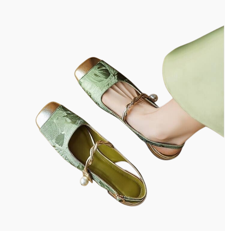 메리제인 슈즈 소프트 크롭 샌들 로우 굽에 스커트 일자 샌들