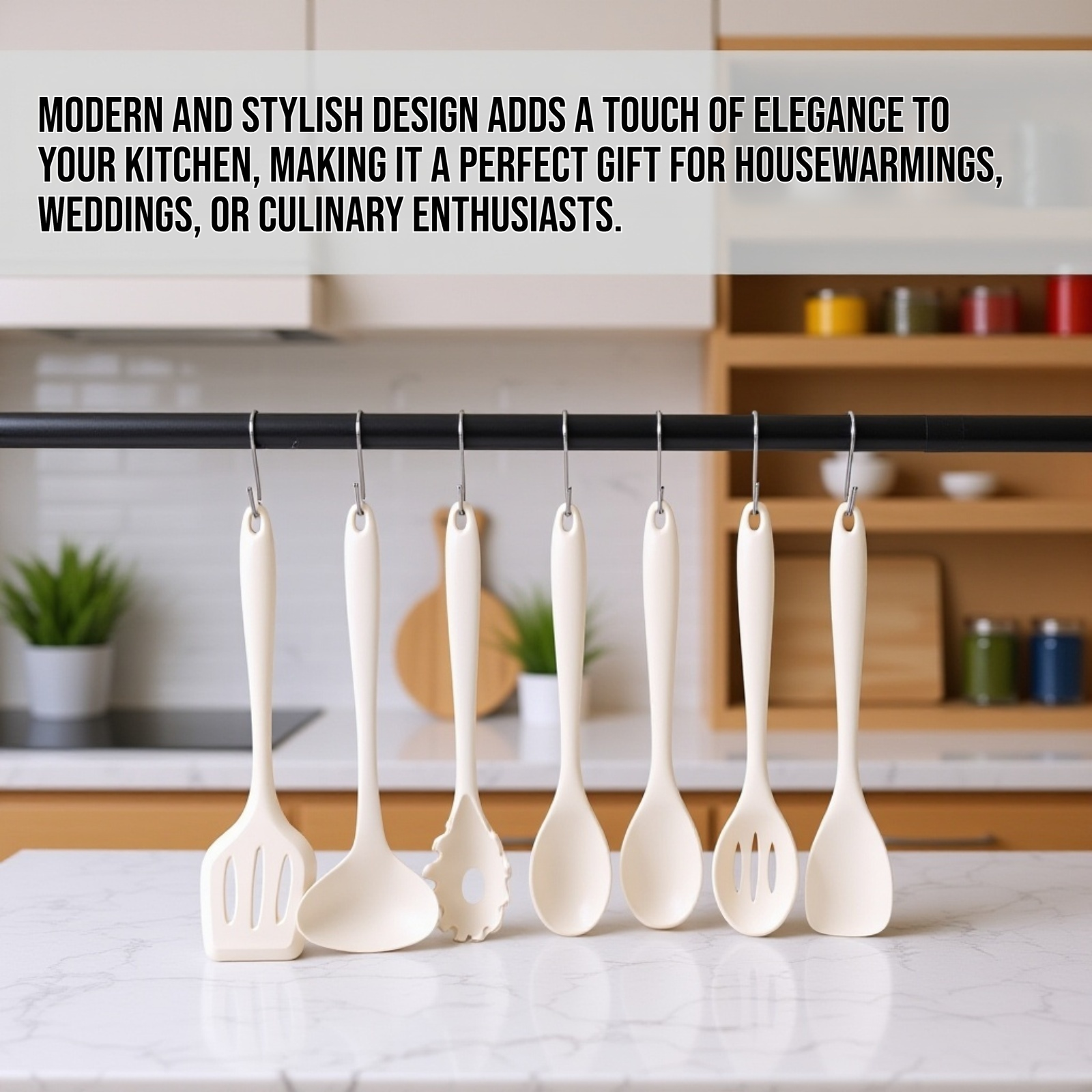 Nonstick silicone spatula in cooking action