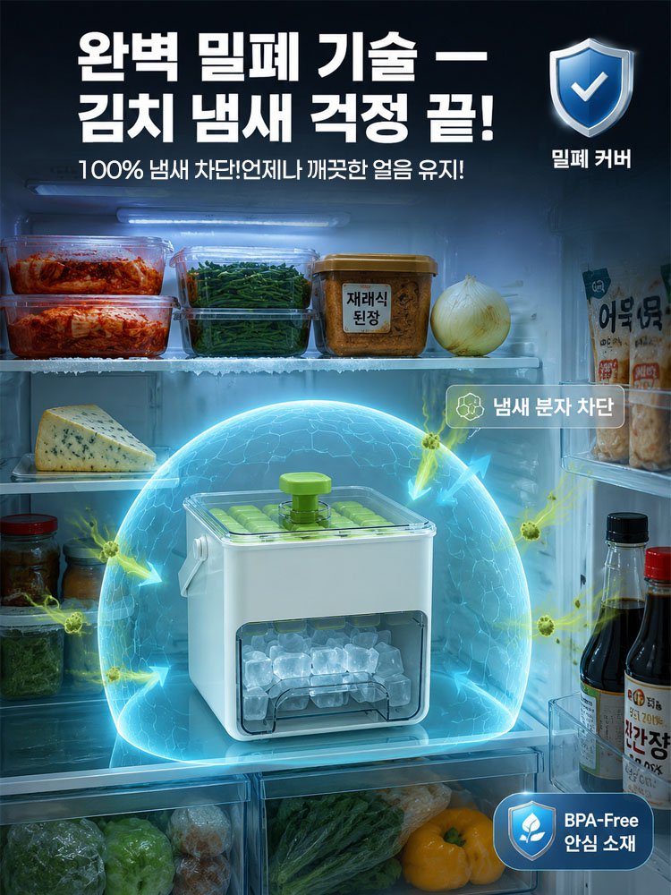 대용량 원터치 누름 얼음틀