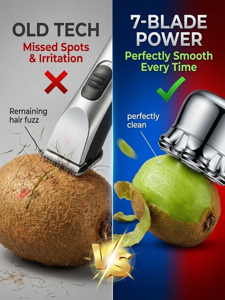 Seven-blade magnetic water-washable shaver