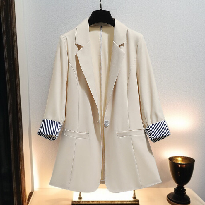 여성 봄 슬림 스몰 정장 코트 차르차르핏 7부 소매 스몰 정장 상의