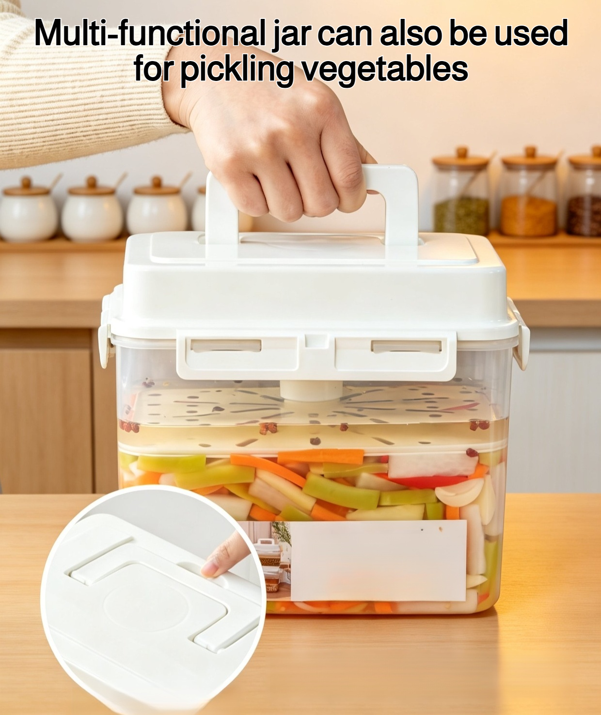 Durable airtight kimchi jar for fresh storage