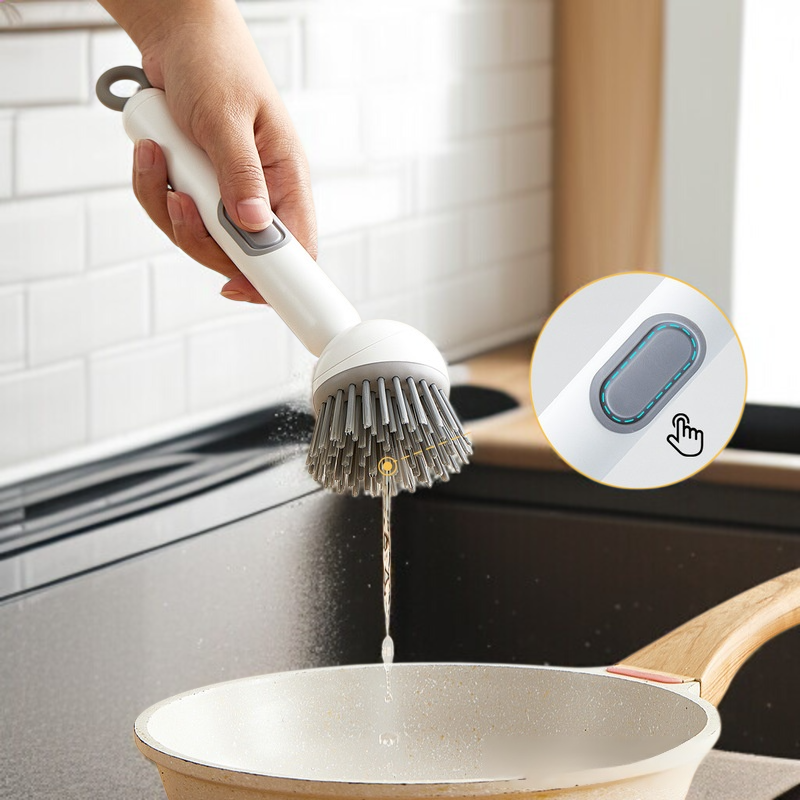 주방 액체 냄비 브러쉬 긴 손잡이 회전 브러쉬 집안 청소 브러쉬 와이어 볼 대체품