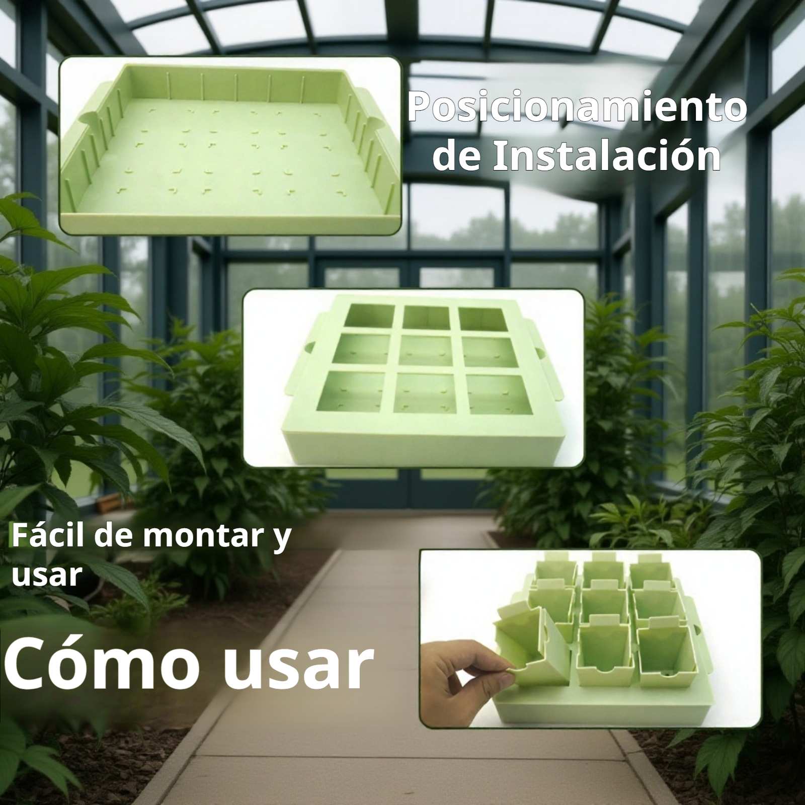  Herramienta de jardinería: bandeja de plástico reutilizable para semillas