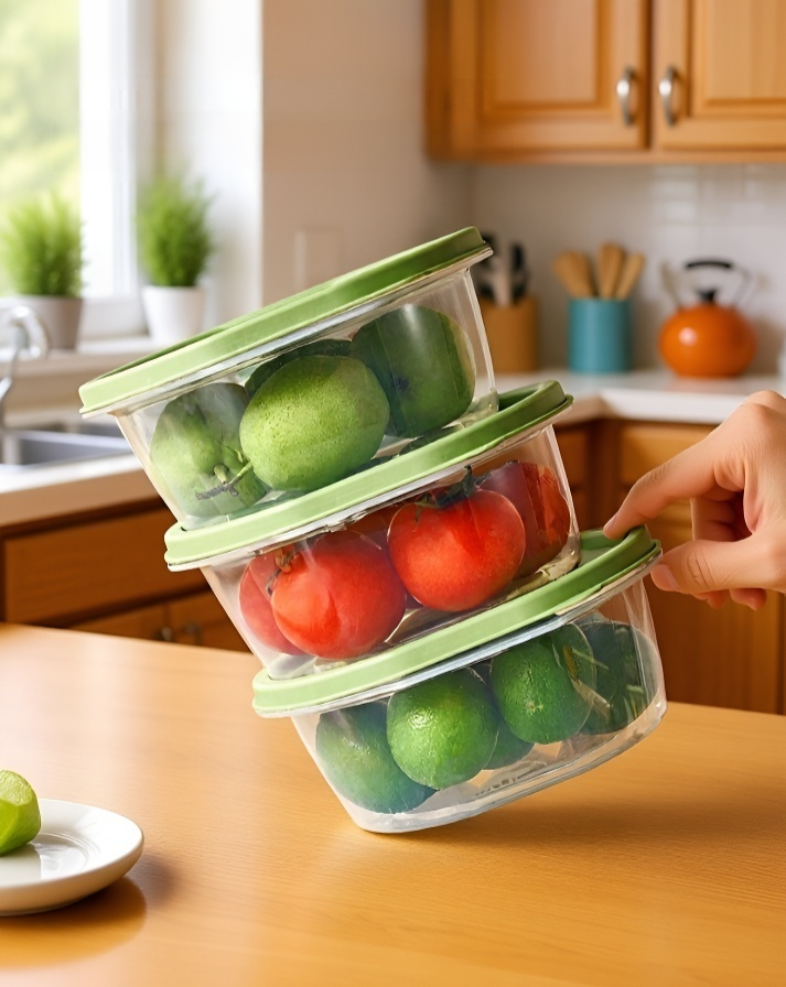 대용량 식품 보관 가능한 투명 냉장고 용기