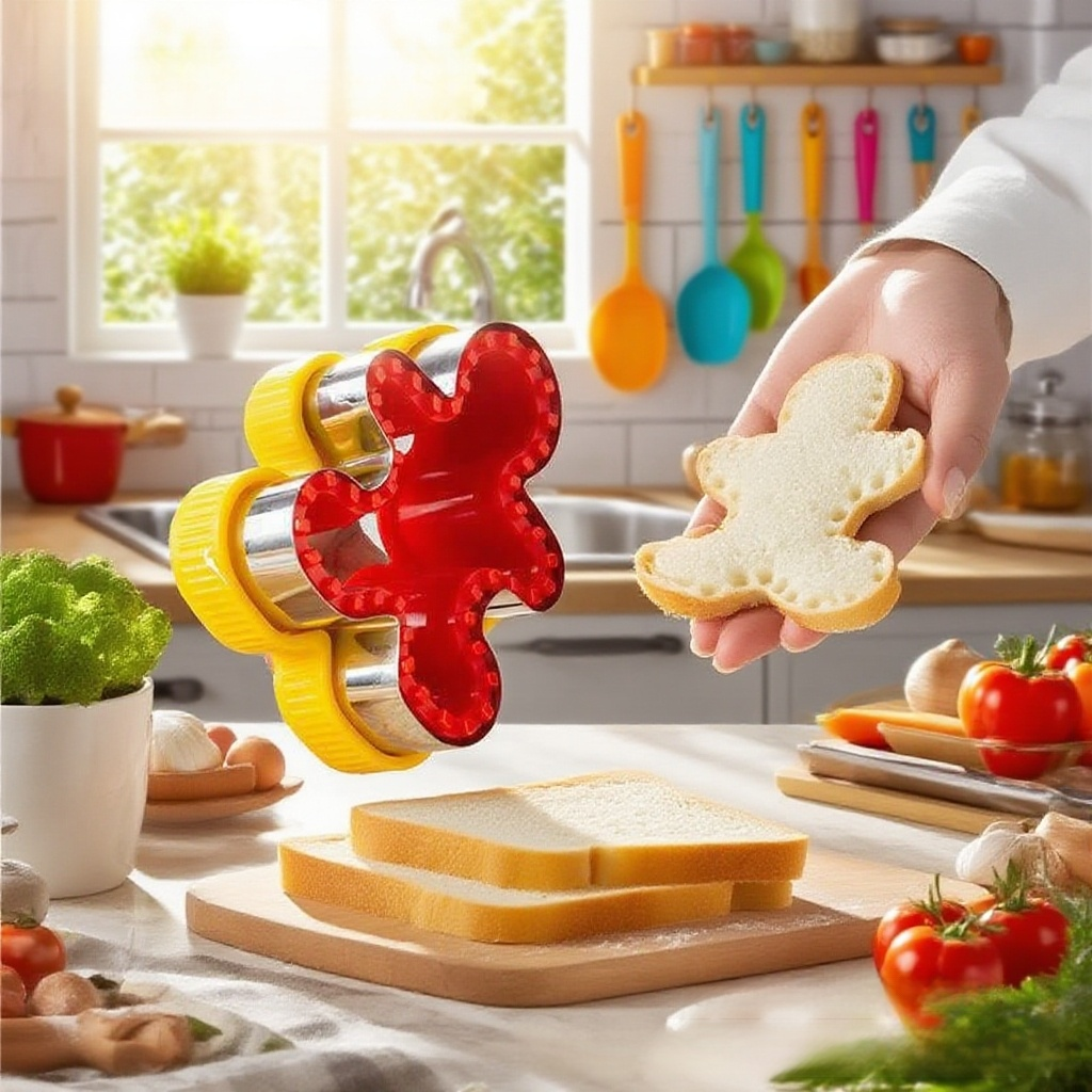 Sandwichschneider mit Cartoon-Motiv, Edelstahl