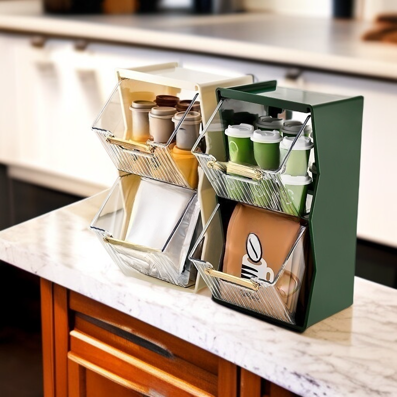 ชั้นวางเก็บถุงชาและแคปซูลกาแฟ สำหรับใช้งานในบ้านและสำนักงาน