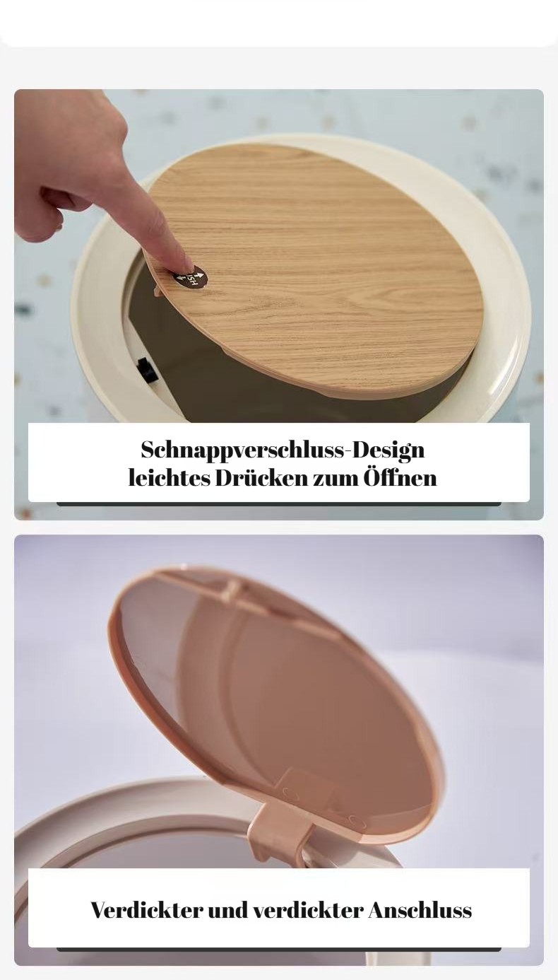 Tall Wooden Trash Can im Küchenbereich