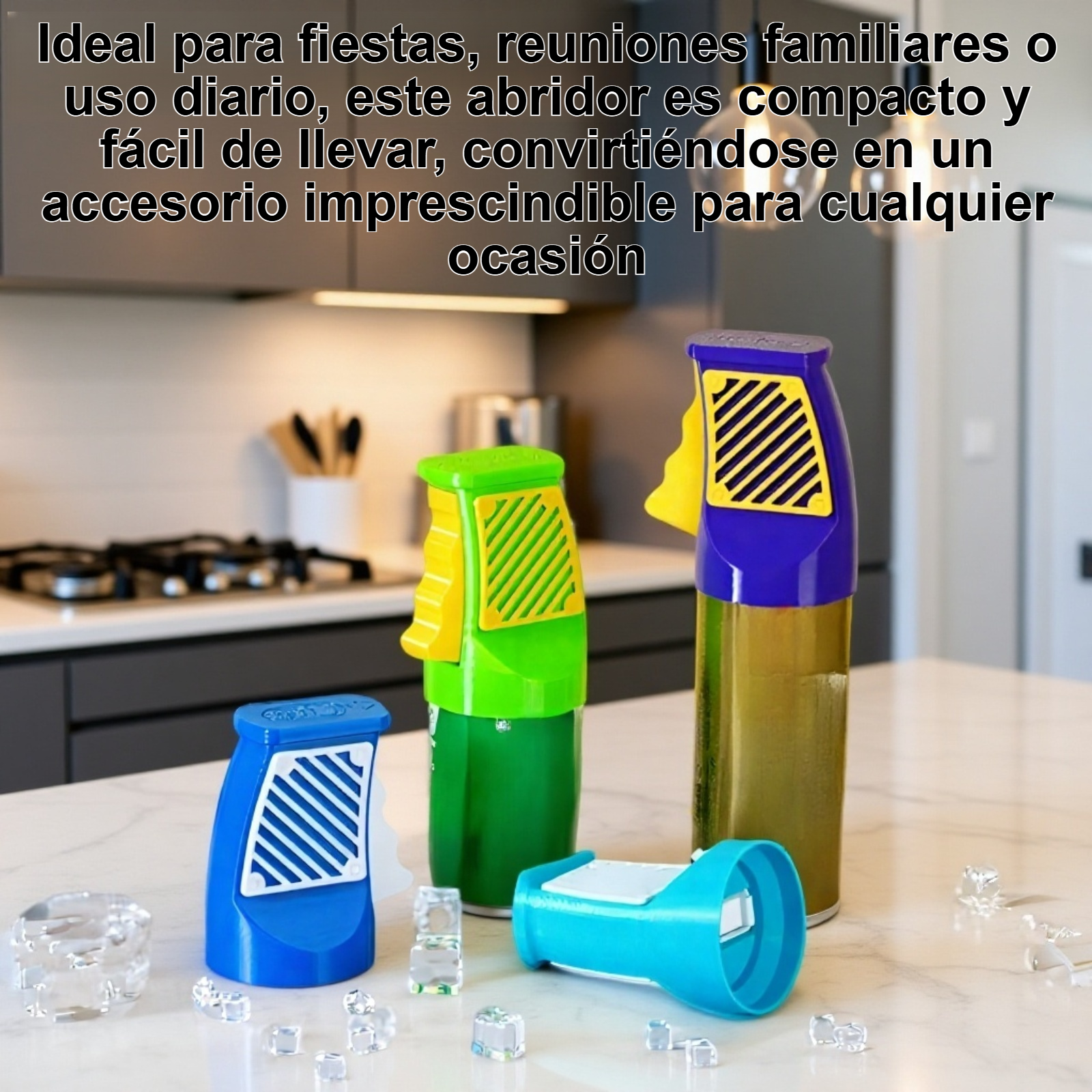 Abridor de latas y botellas diseño ergonómico