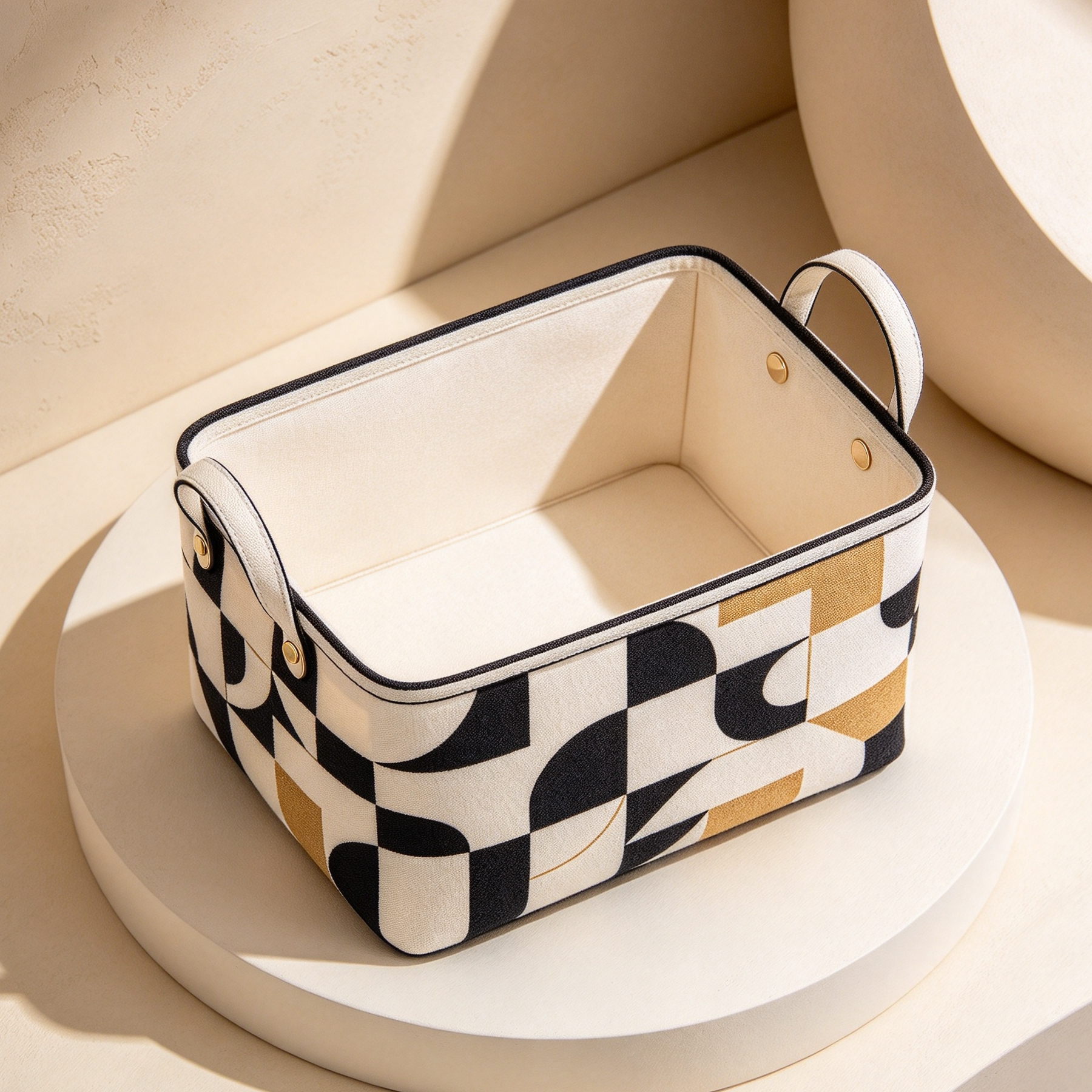 Geometric Fabric Storage Bins (Set of 6)