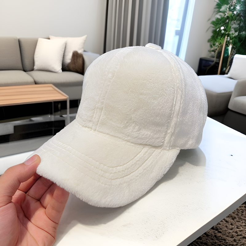 추동 여성 보온 밍크 털모자 레터링 캡