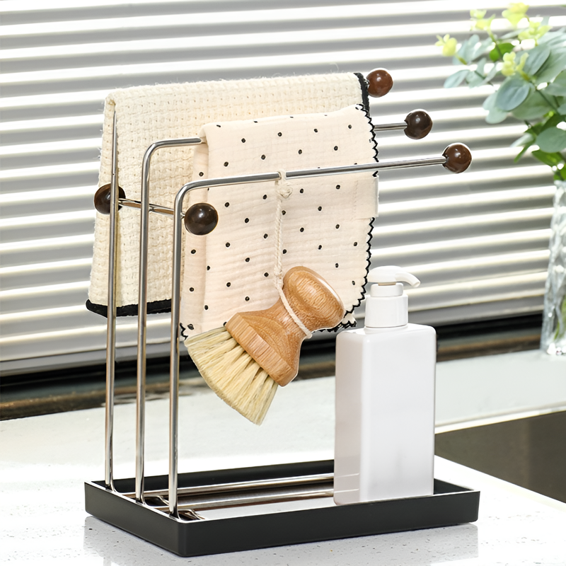 多機能キッチンふきん水切りホルダー