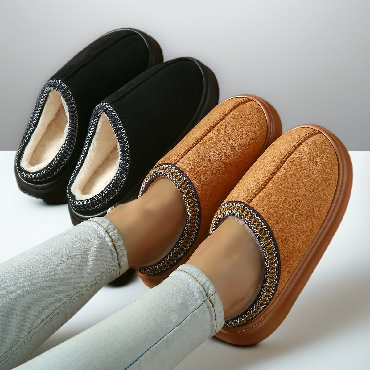 포근한 순색 디자인 실내화