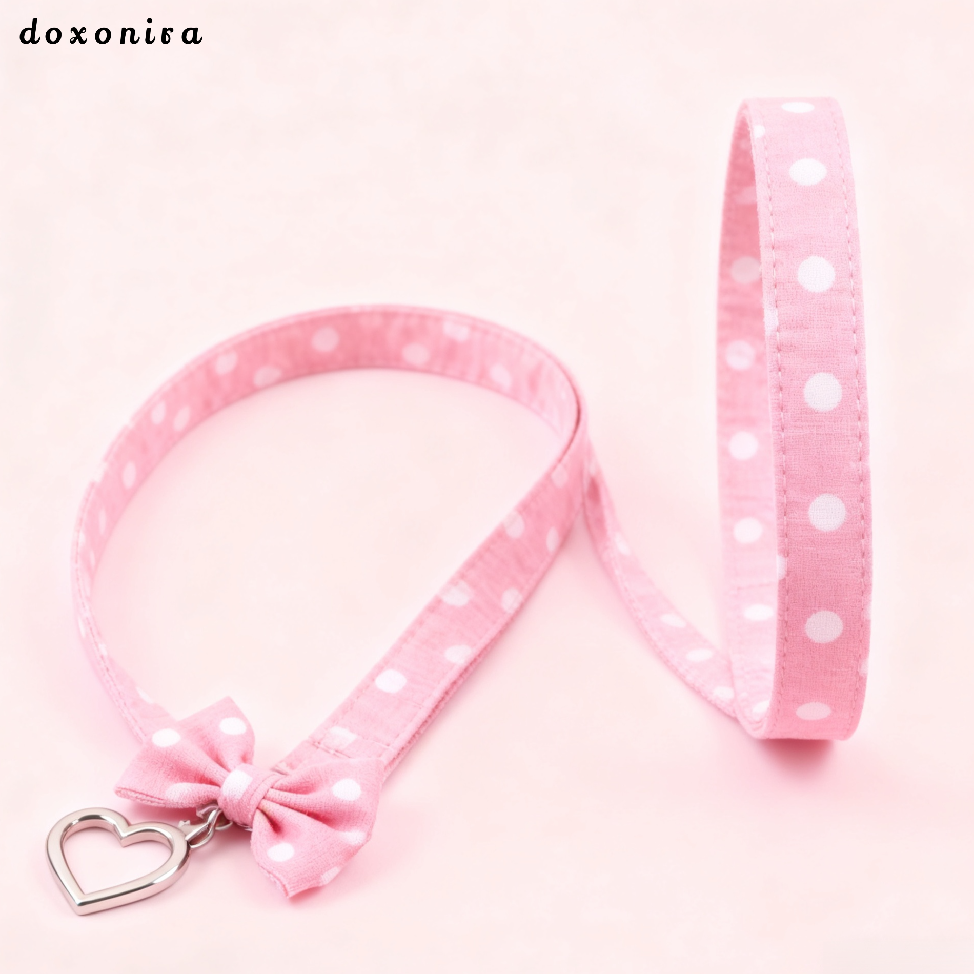 패브릭 물방울 무늬 반려동물 목줄 (3개)