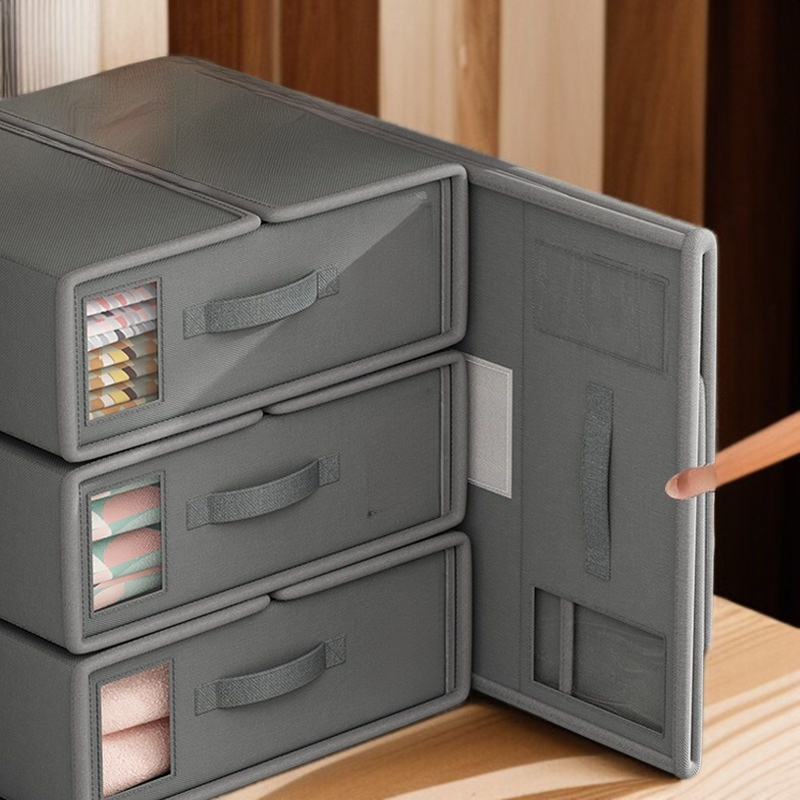 가정용 접이식 수납 정리함 4종 세트 접이식 의류 수납함 서랍형 가정용 정리함 접이식 수납 옷장 수납함