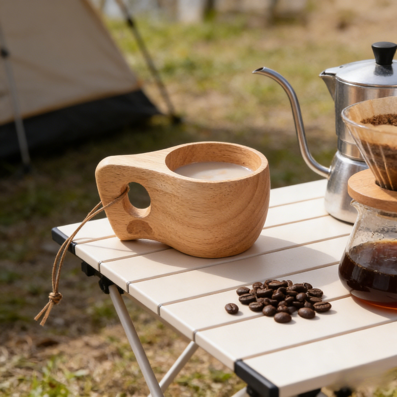Portable Natural Wooden Water Cup for Coffee and Tea with Custom Logo
