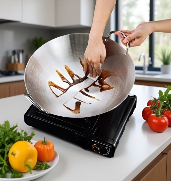 Base resistente del wok engrosado para cocina comercial