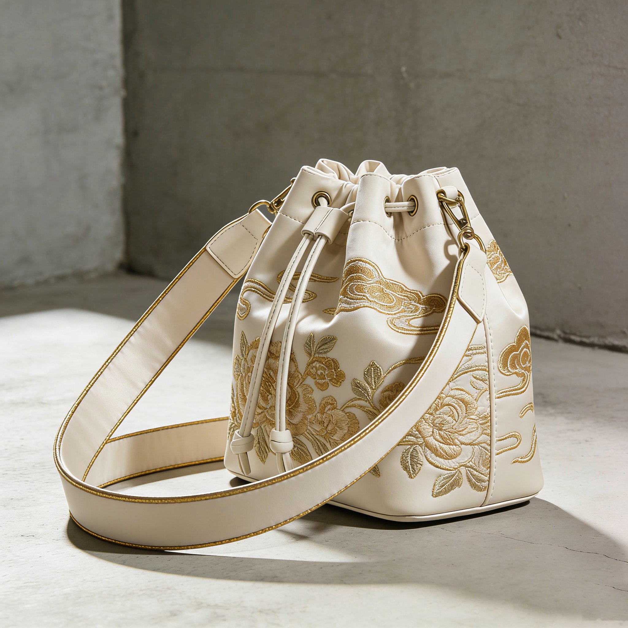 エレガントな花柄デザインのバッグ