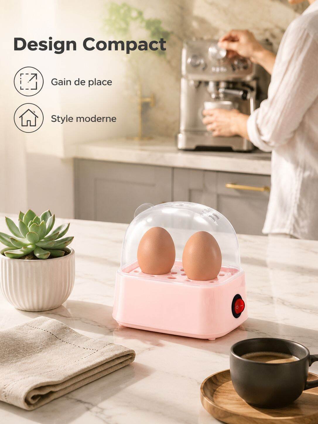 Cuiseur à œufs automatique avec arrêt automatique