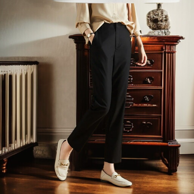 カレー パンツ スリム カジュアル ウィメンズ パンツ レディース スーツ パンツ ストレート シガレットパンツ