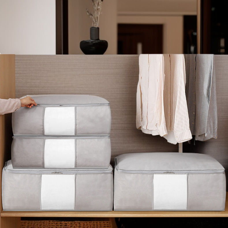 Detalle de asas reforzadas en bolsa de almacenamiento