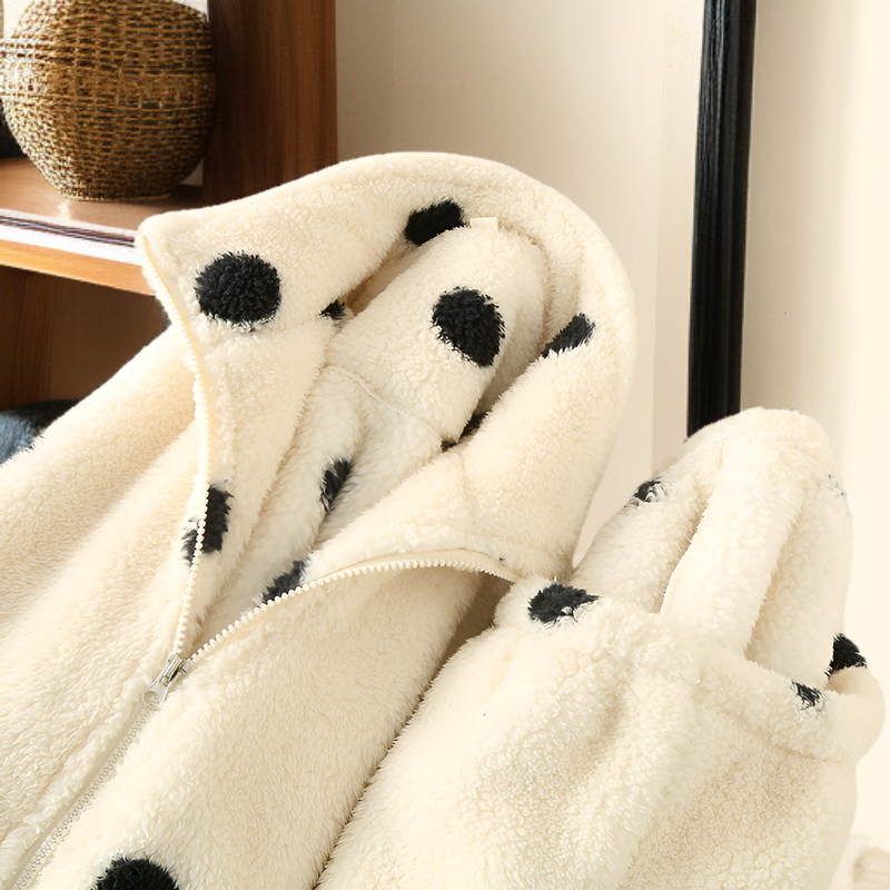 冬用厚手保温女性フランネルパジャマセット 外出可能な両面フリースルームウェア