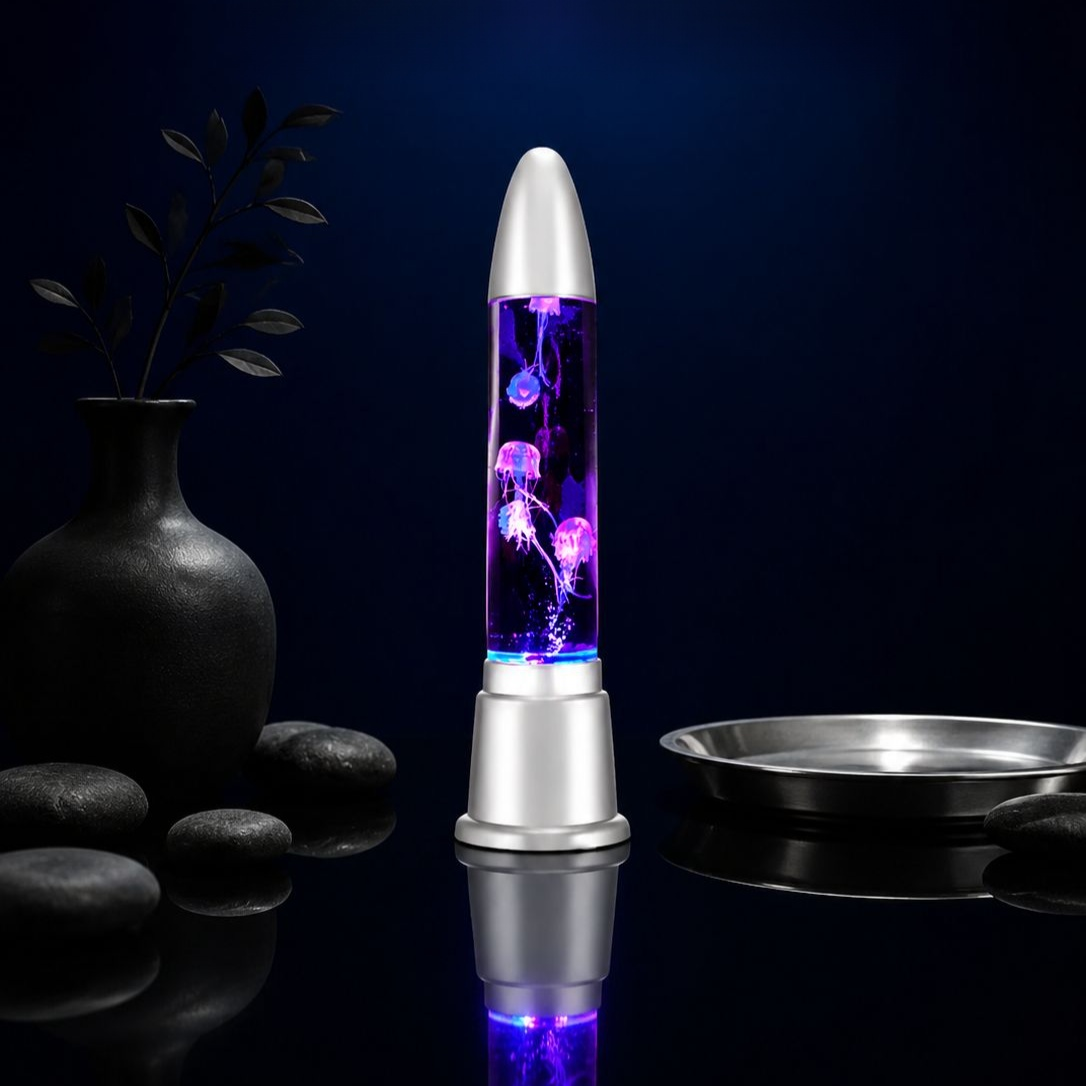 LED Blasen-Säulenlampe mit Farbwechsel und Aquarium-Effekt
