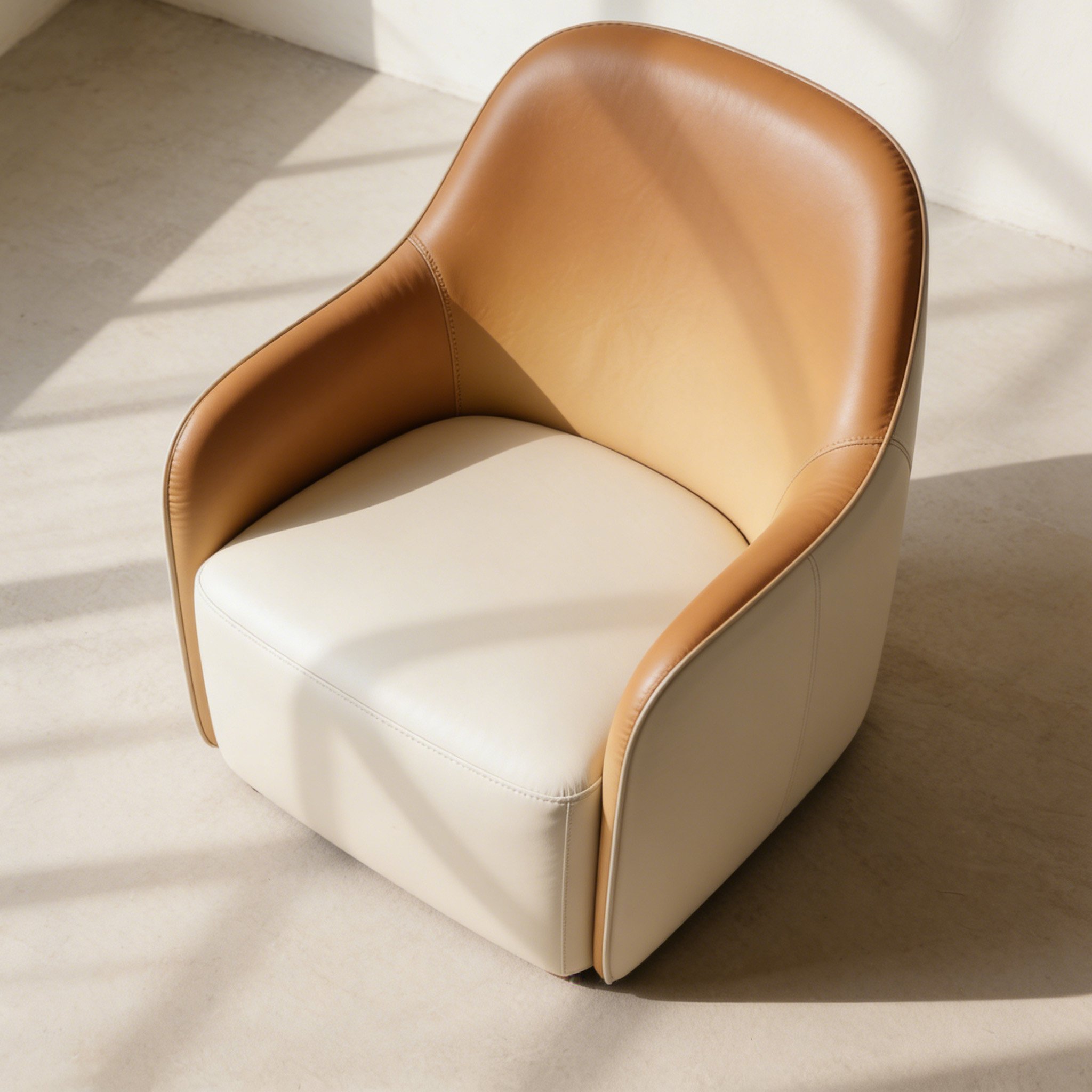 レザー調カラーシングルソファ