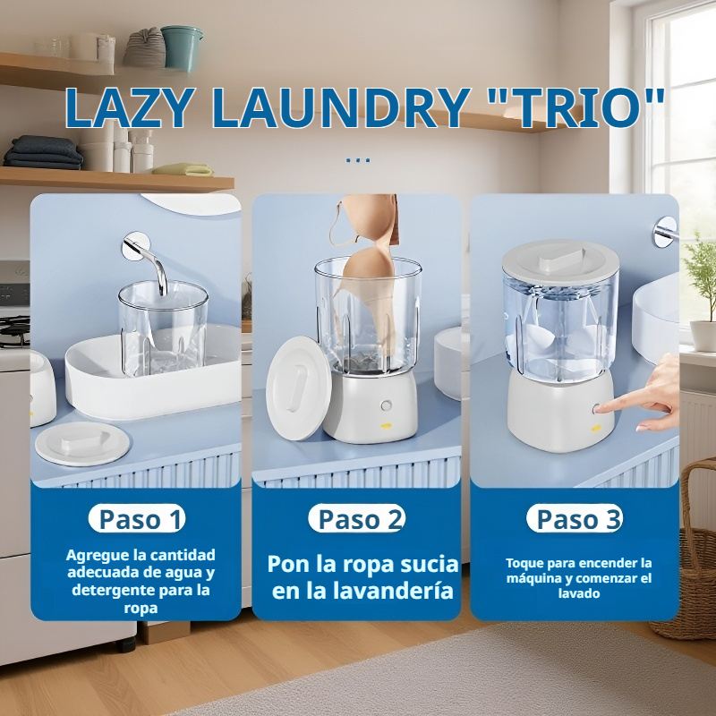 Mini lavadora inteligente con función de lavado y secado