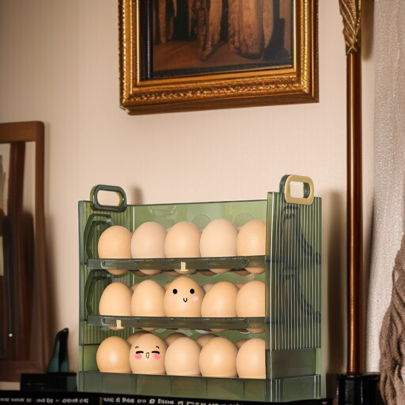 계란수납함 타이머 접이식 계란받침 신선함 수납 접이식 계란통