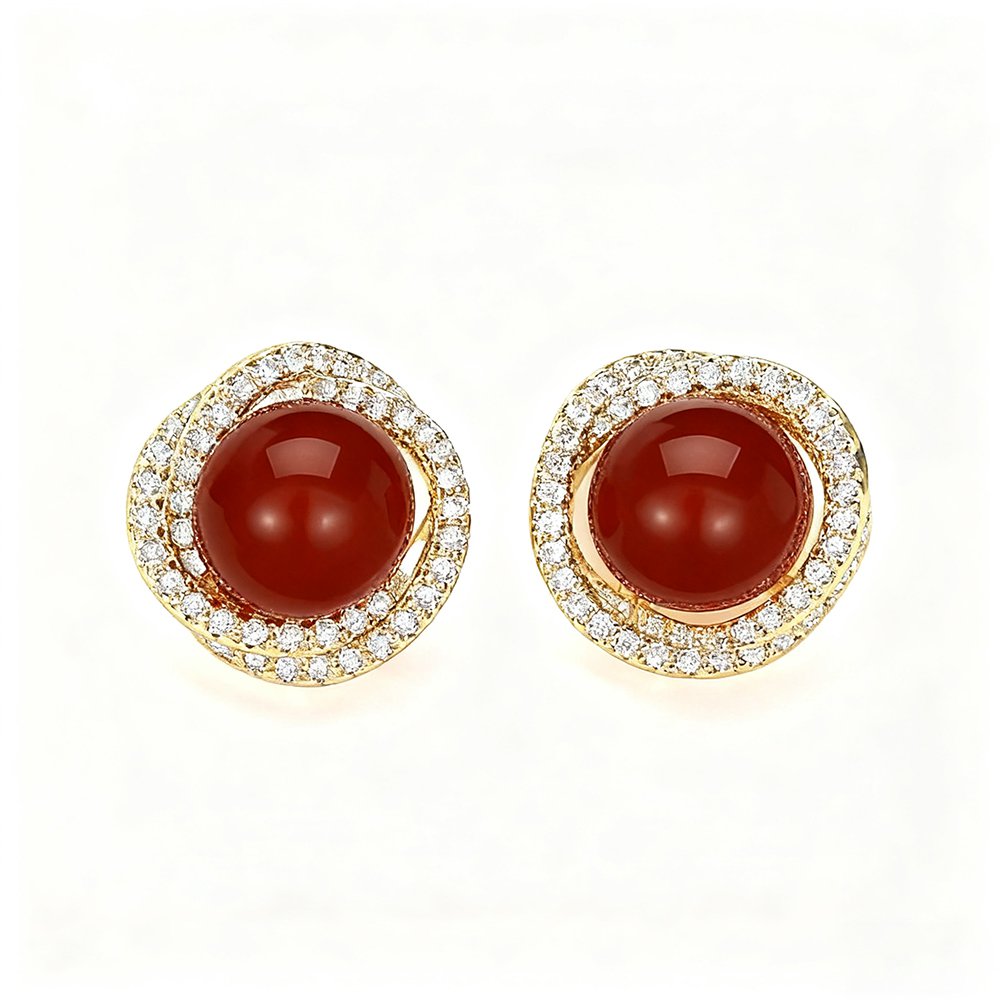 Rote Achat-Ohrringe (3er-Set)