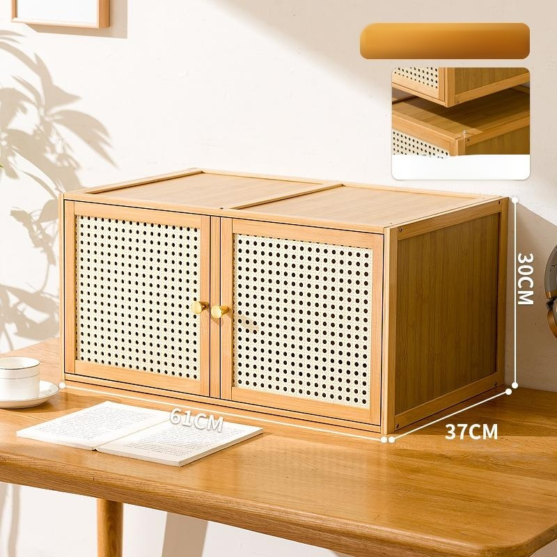 Solid wood grid cabinet, free combination storage bookshelf
