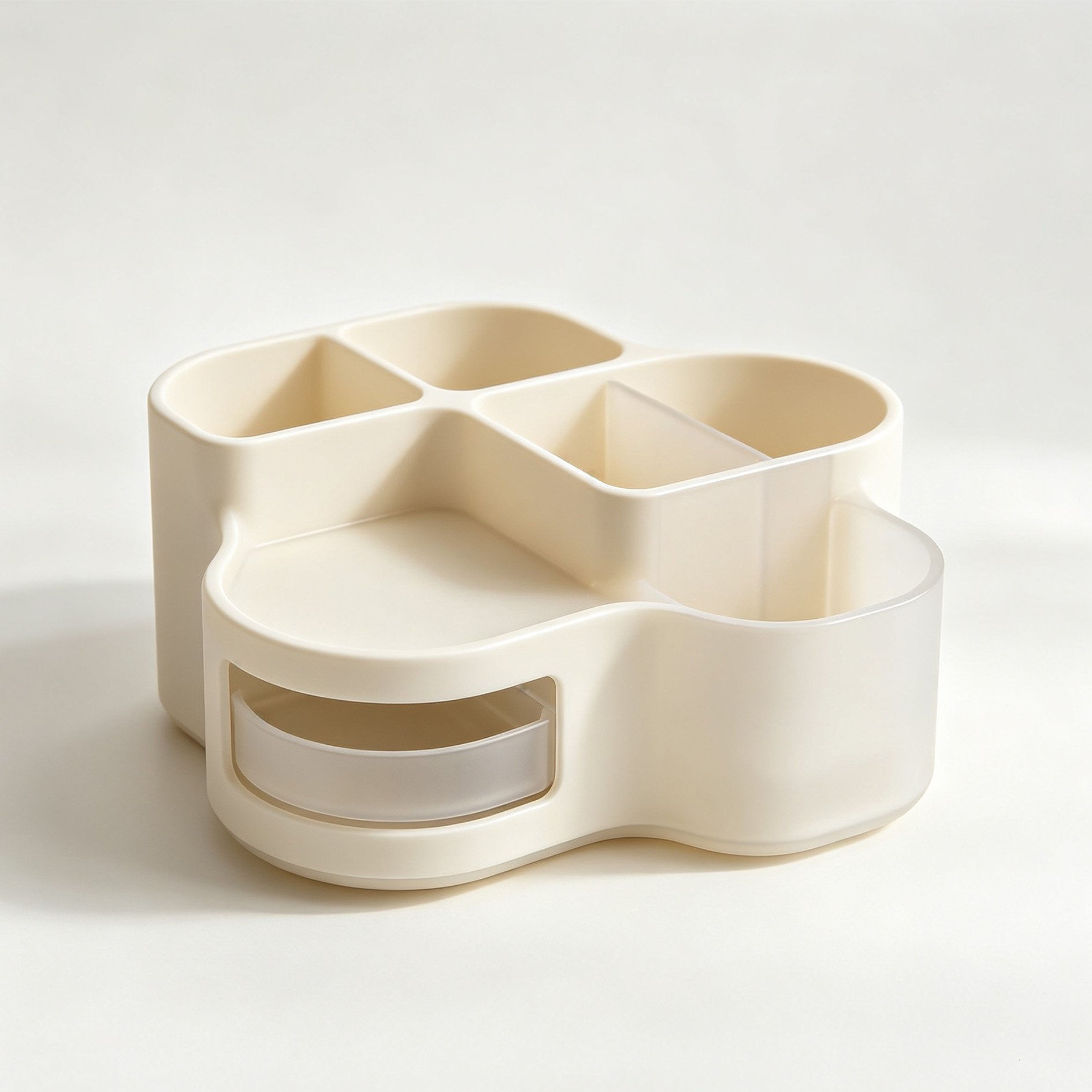 Cloud-shaped multi-compartment desktop storage box