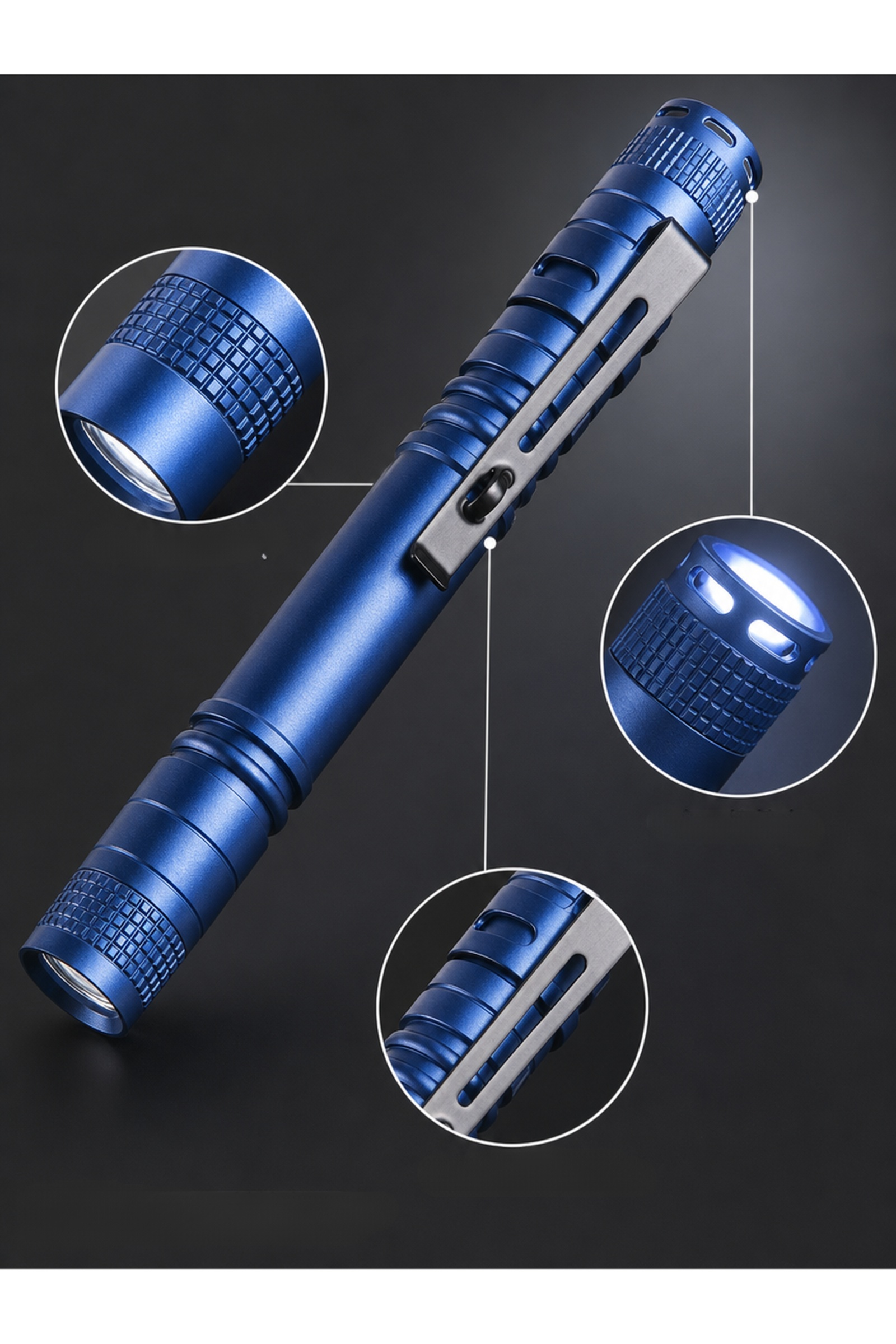 Mini XPE R3 LED Pen-Shaped High-Intensity Flashlight 3W Flashlight Pen Light Pen Clip Handheld