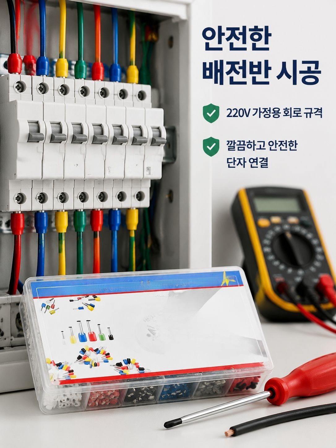 다규격 VE관형 단자 압착기 및 단자 핀 전용 커넥터 세트