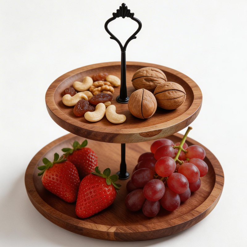 シンプルな二段式ドライフルーツトレイ