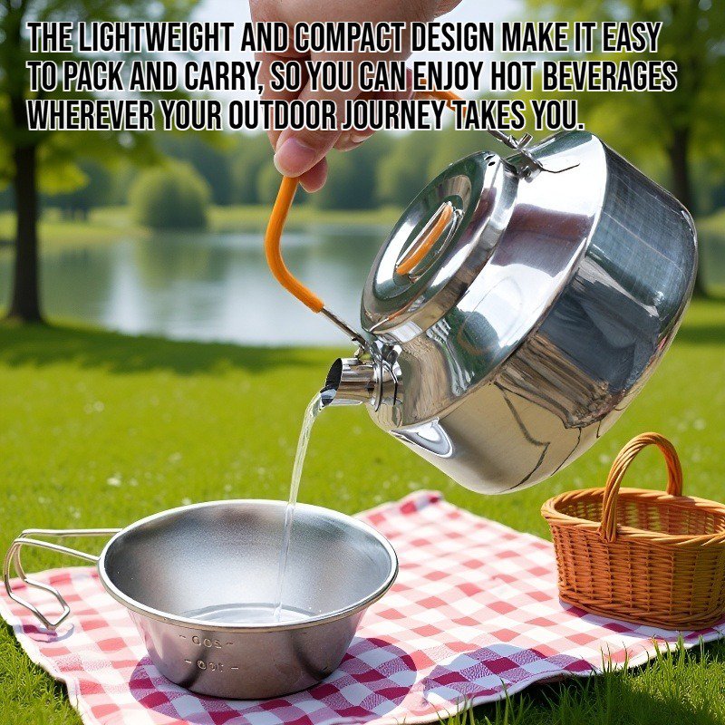 Stainless steel outdoor kettle for camping