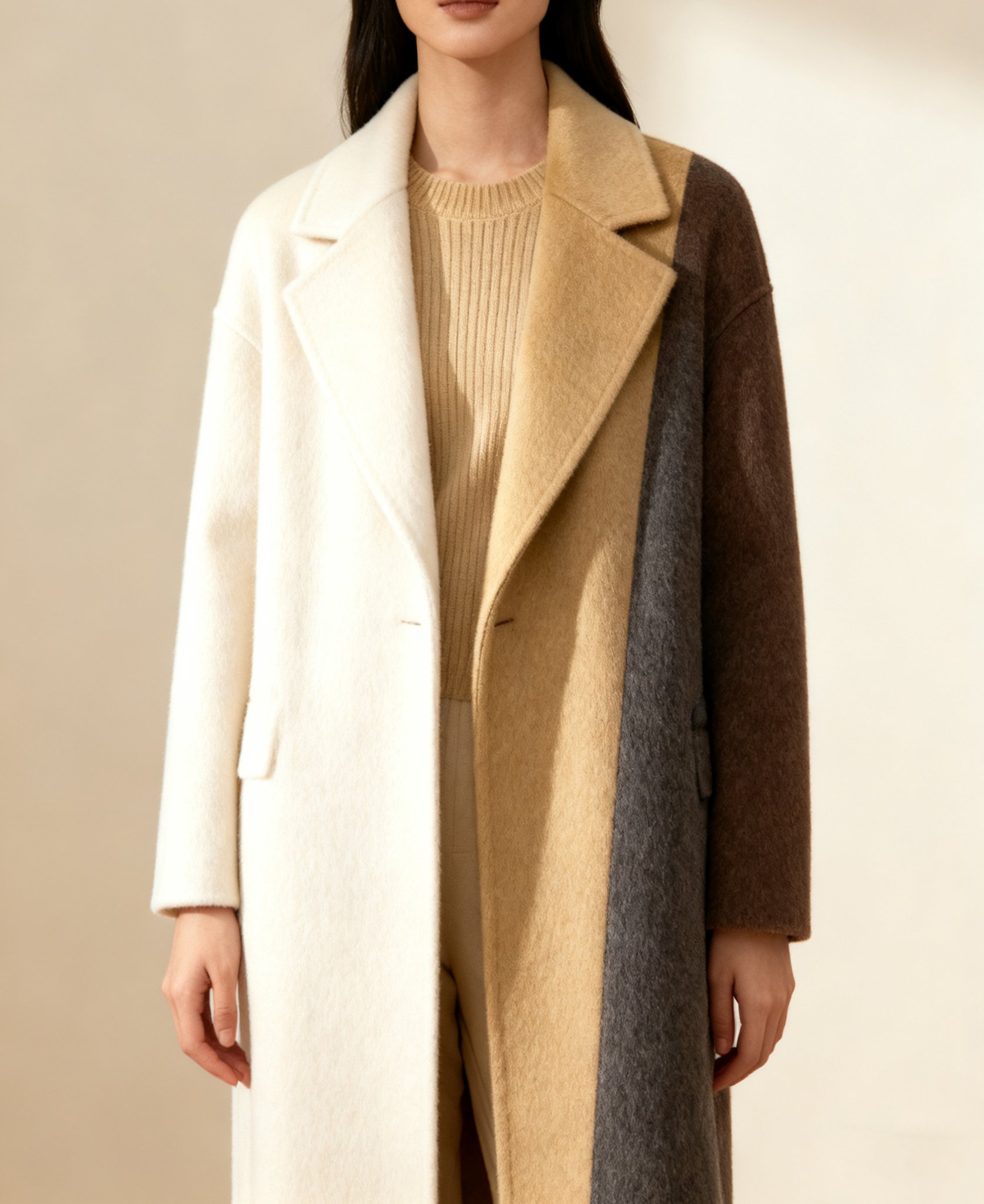 여성용 캐시미어 오버사이즈 코트