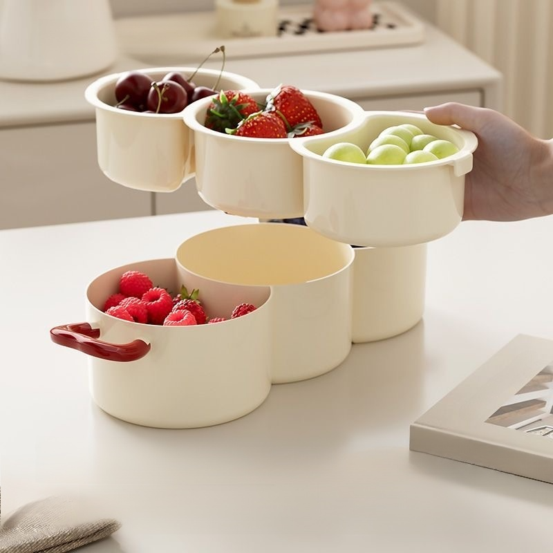 Removable and washable fruit tray drain basket