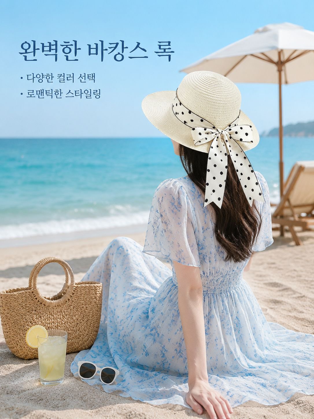 여름 빅 비치 햇 자녀 선캡 우아한 여성 바캉스 선캡 도트 리본 밀짚모자