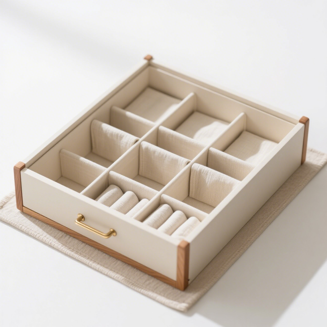 Caja de almacenamiento de joyas vintage forrada de terciopelo elegante