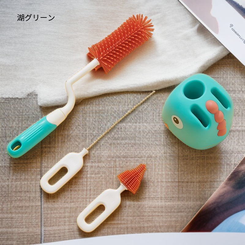 シリコン製哺乳瓶・乳首・ストロー洗浄ブラシセット