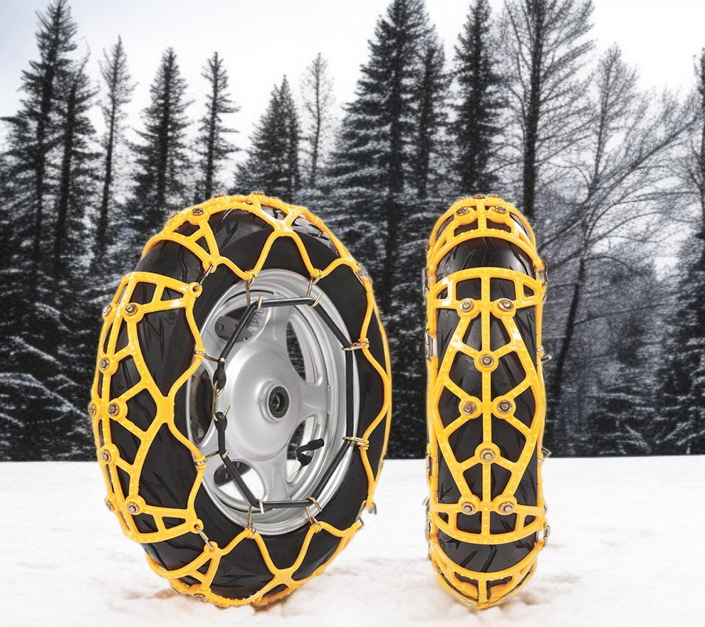 Fácil instalación de cadenas de caucho engrosado en rueda de automóvil