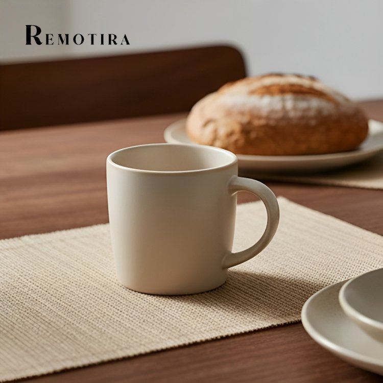 미니멀 디자인의 머그컵 측면