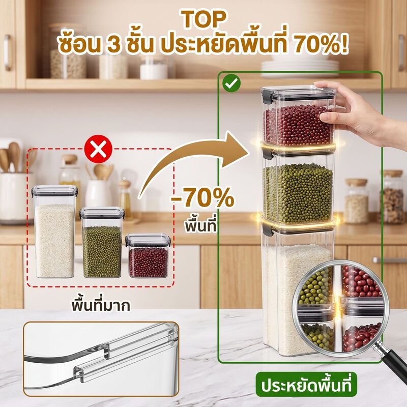 กล่องเก็บธัญพืชแบบปิดสนิท