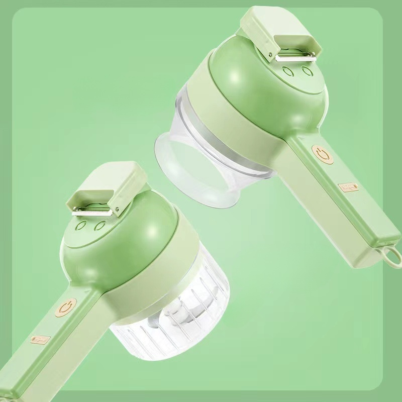 Nuevo picador de ajos eléctrico multifuncional estilo Gatling, cortador y pelador de verduras