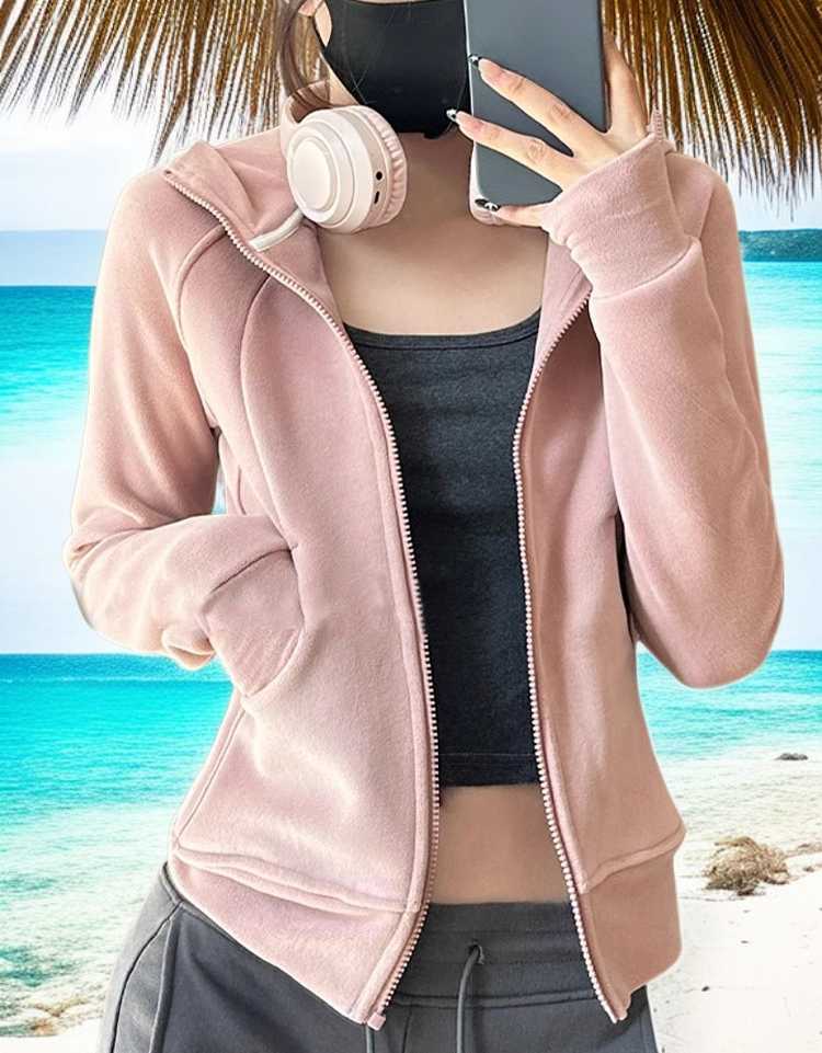 Sweatshirtjacke aus Polarfleece mit Kapuze