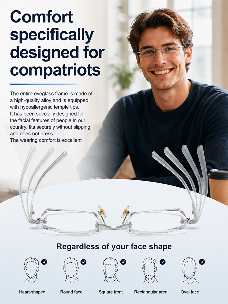 【No eye test！corrects near, far and presbyopia】German quality,  reading & sunglasses in one. 
